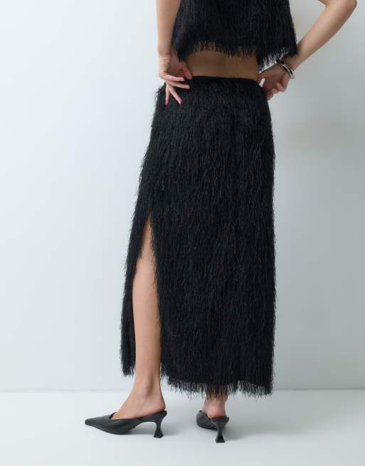 ASOS DESIGN falda maxi esponjosa en negro, 4 de 5