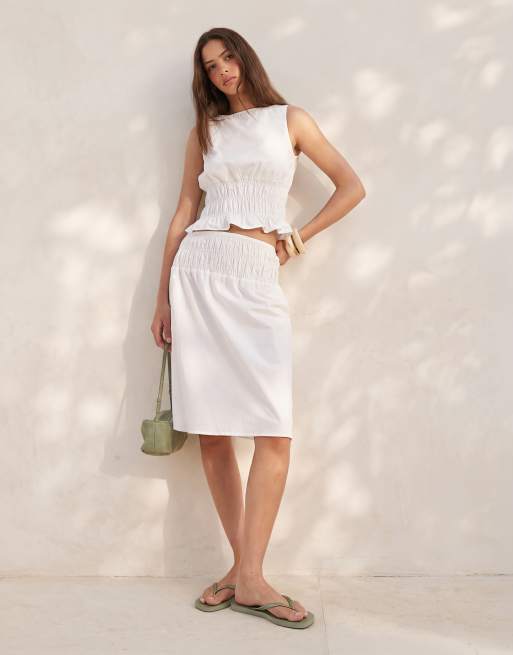Conjunto blanco fruncido de ASOS DESIGN, 2 de 3