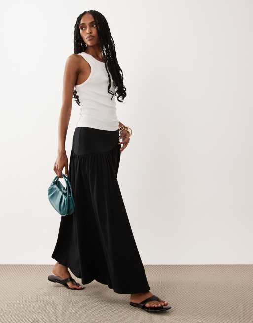 ASOS DESIGN - Conjunto negro de top drapeado de manga corta, 2 de 3