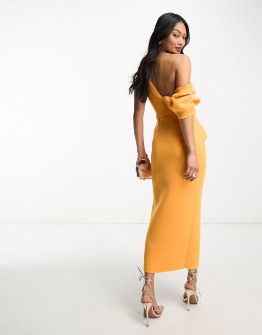 Topshop yellow bardot dress sale