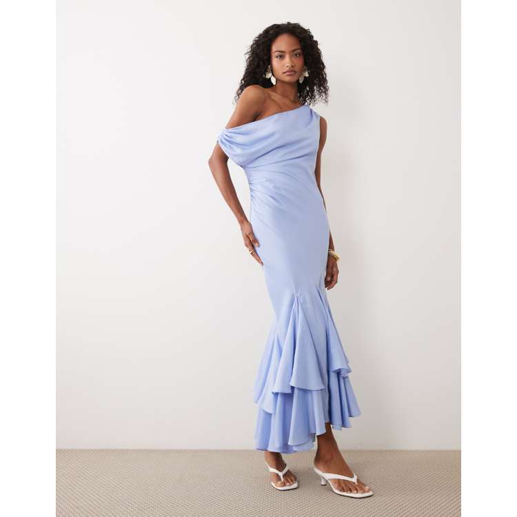 accessories for light blue dress Light Blue Button Down Flare Midi Dress  Themasonboutique