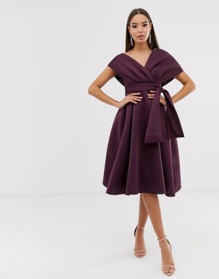 asos design fallen shoulder dress