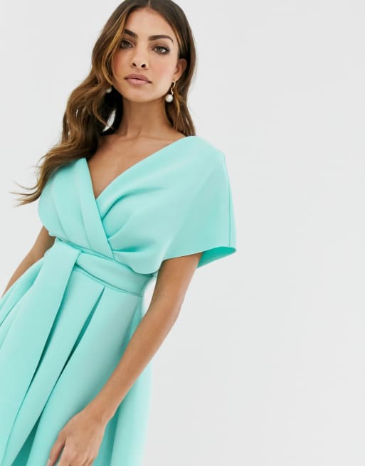 Asos design fallen shoulder prom clearance dress