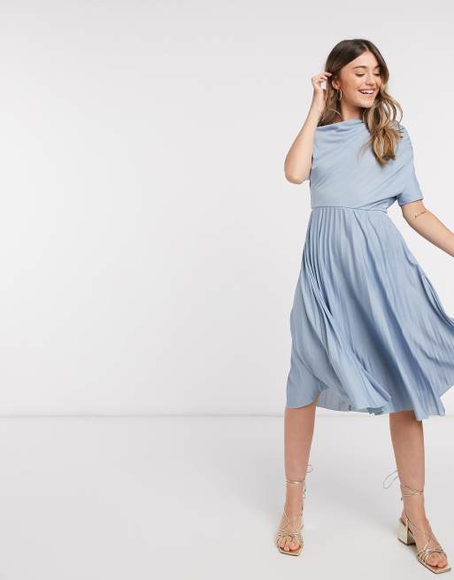 Dusty blue sale dress midi