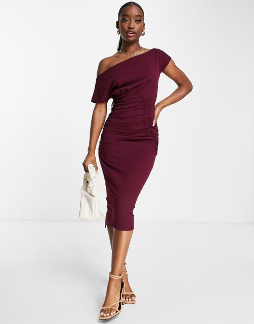 Asos fallen shop shoulder midi dress