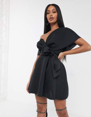 asos design fallen shoulder dress