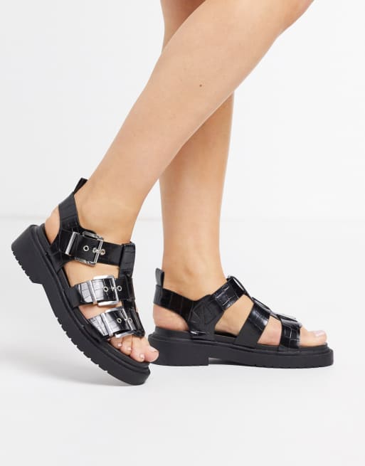 Asos black chunky clearance sandals