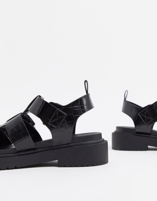 Asos black 2024 chunky sandals