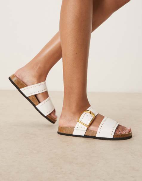 ASOS DESIGN - Fallon - Hvide sandaler med sål og nitter - view 1