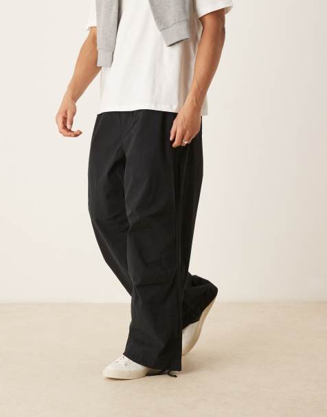 ASOS DESIGN – Fallschirm-Hose aus Popeline in Schwarz - view 1