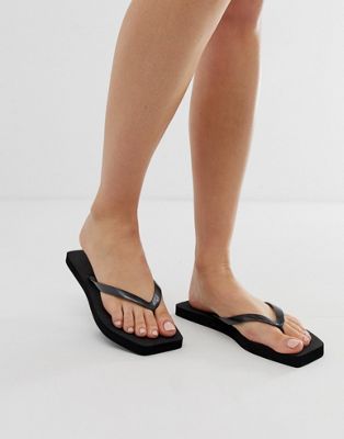 nice black flip flops