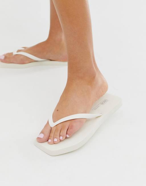 Square toe flip on sale flops