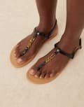 [ASOS DESIGN] ASOS DESIGN Fancy chain flat sandals in black 42 BLACK