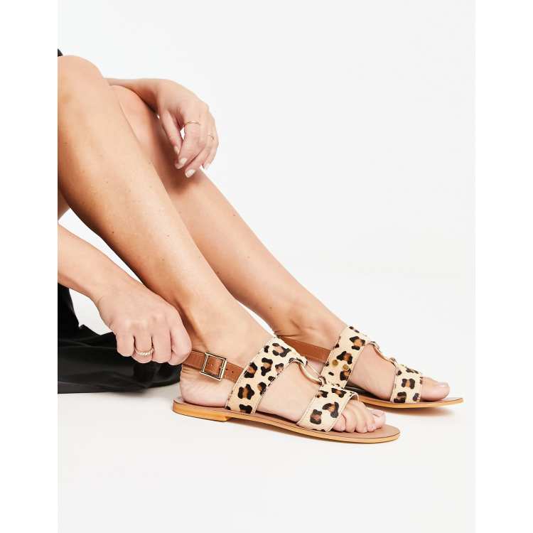 Animal print flat on sale sandals