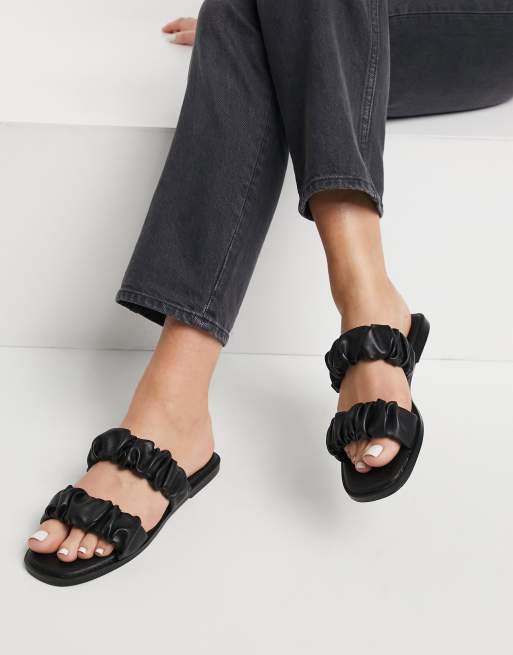 Ruffle sales flat sandals