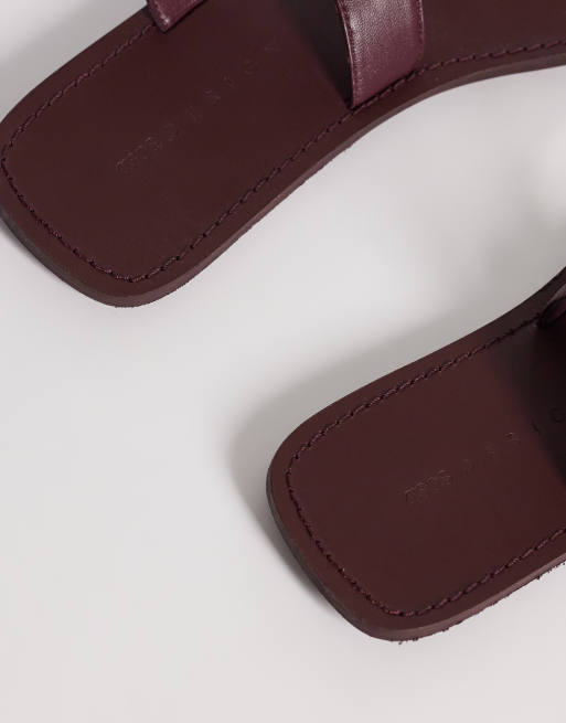 ASOS DESIGN – Fantasy – Bordowe skórzane sandały premium z wąskimi paskami, 3 z 4