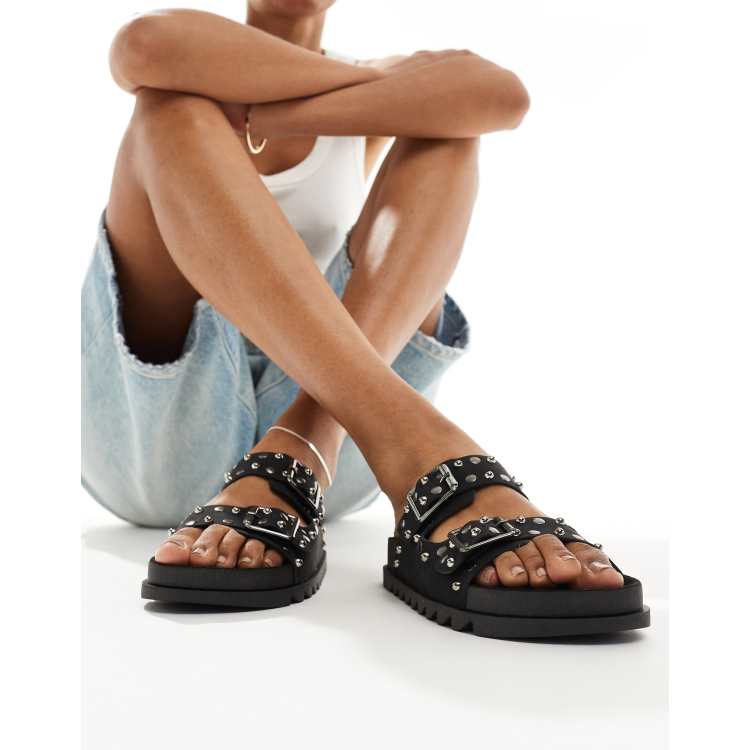 Black store studded sandals