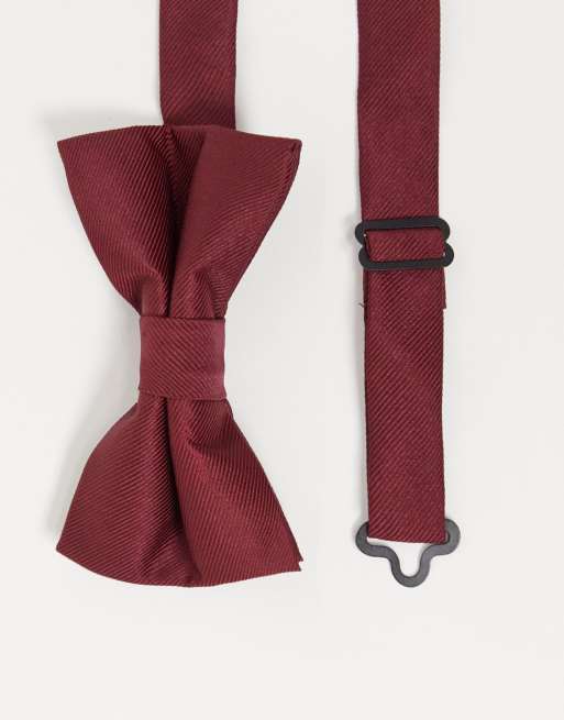 ASOS DESIGN - Farfallino in raso bordeaux 
