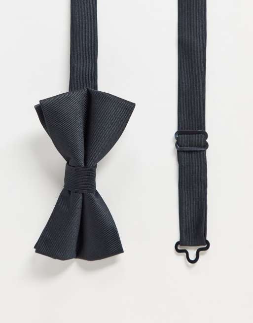 ASOS DESIGN - Farfallino in raso nero
