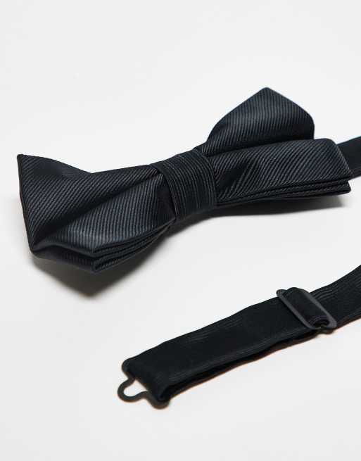 ASOS DESIGN - Farfallino in raso nero, 2 di 3