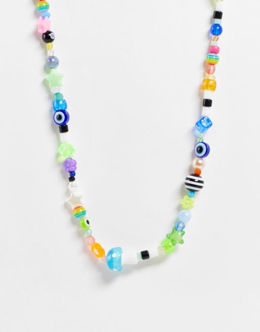 ASOS DESIGN – Färgglatt pärlhalsband för festivalen  