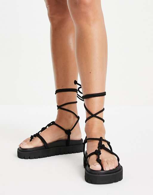 ASOS Fateful Chunky Flip Flop Sandals in Black