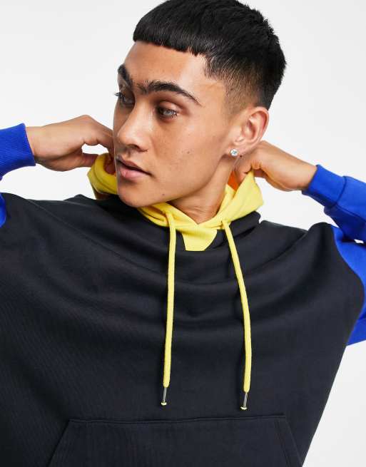 ASOS DESIGN – Färgstarkt blockfärgad huvtröja i oversize med tryck, del av set, 3 av 4