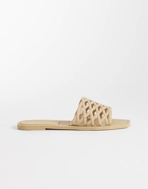 ASOS DESIGN - Faris - Gråbrune vævede flade jelly-mules, 2 af 4