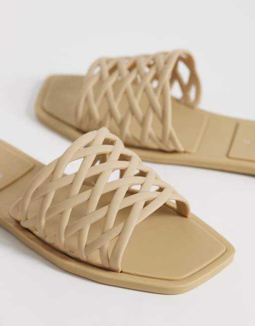 ASOS DESIGN - Faris - Gråbrune vævede flade jelly-mules, 3 af 4