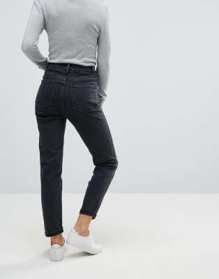 slim mom jeans black