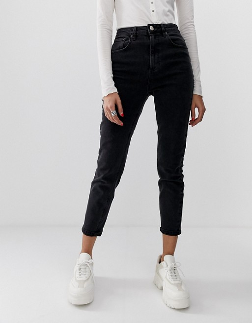 ASOS DESIGN Farleigh high waisted slim mom jeans in washed black | ASOS