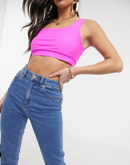 ASOS DESIGN - Farleigh - Jean mom slim taille haute à délavage foncé - MBLUE, 3 de 4