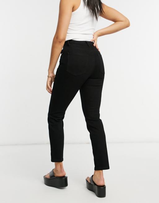 ASOS DESIGN - Farleigh - Mom jeans slim a vita alta nero pulito, 2 di 4