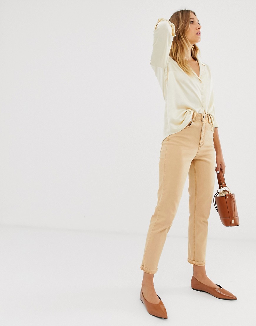 ASOS DESIGN - Farleigh - Smalle mom jeans met hoge taille in oranje