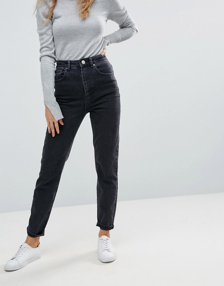 ASOS DESIGN – Farleigh – Svarta jeans i mom jeans-modell med hög midja, smal passform