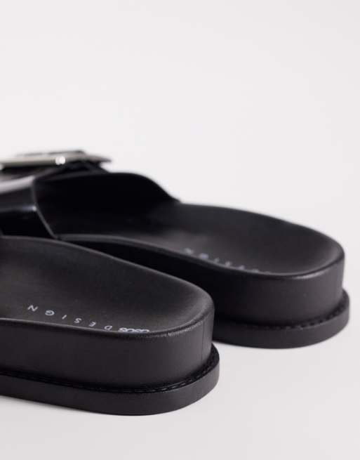 ASOS DESIGN - Farley - Platte sandalen met brede bandjes in zwart, 4 van 4