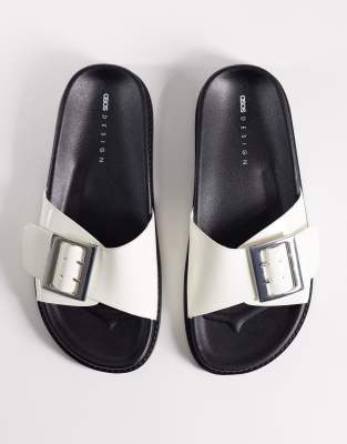Asos Design Farley Wide Strap Flat Sandals In Multi
