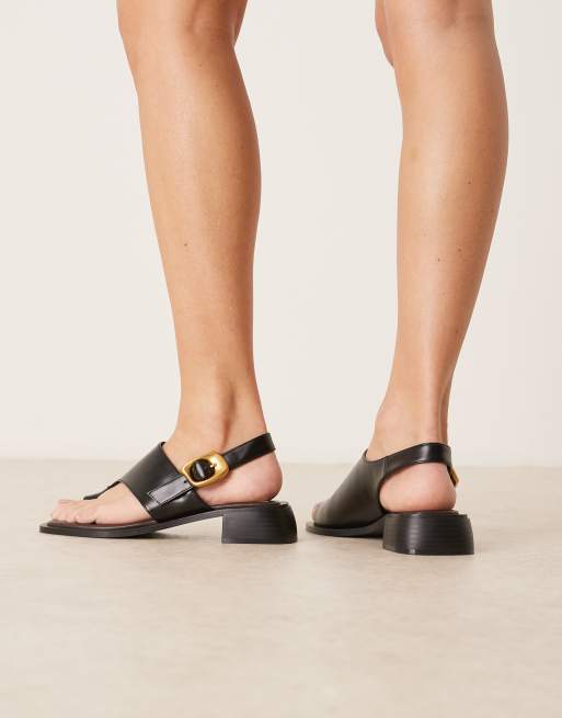ASOS DESIGN - Farrow - Sandales à talon avec bride d'orteil asymétrique - Noir, 3 de 4