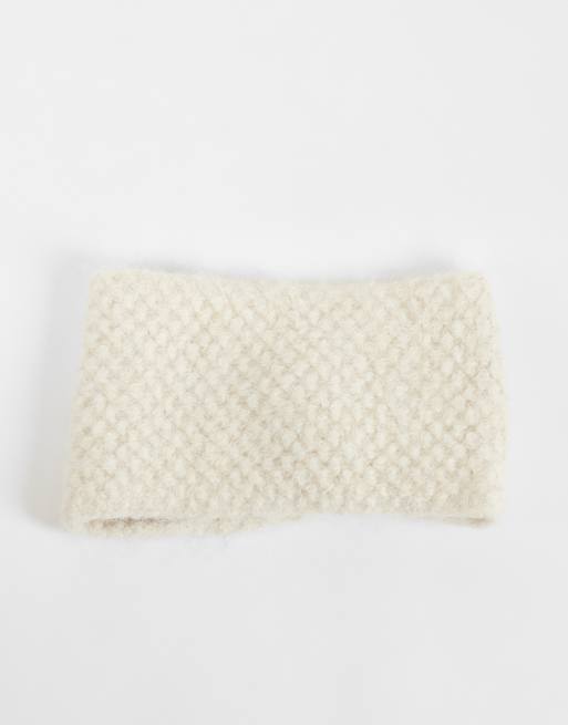 ASOS DESIGN fascia in maglia testurizzata bianco inverno, 3 di 3