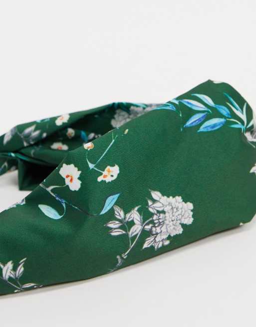 ASOS DESIGN - Fascia per capelli con nodo e stampa di fiori e foglie, 3 di 4