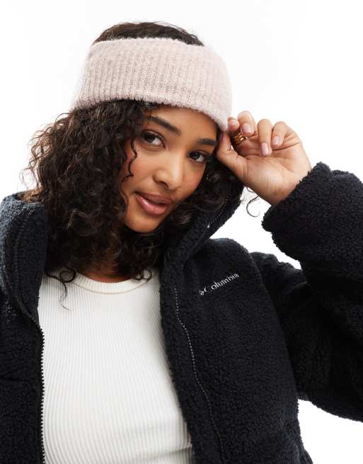 ASOS DESIGN - Fascia per capelli in maglia a coste rosa chiaro