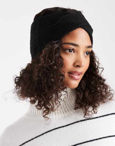ASOS DESIGN - Fascia per capelli in maglia incrociata nera - view 1