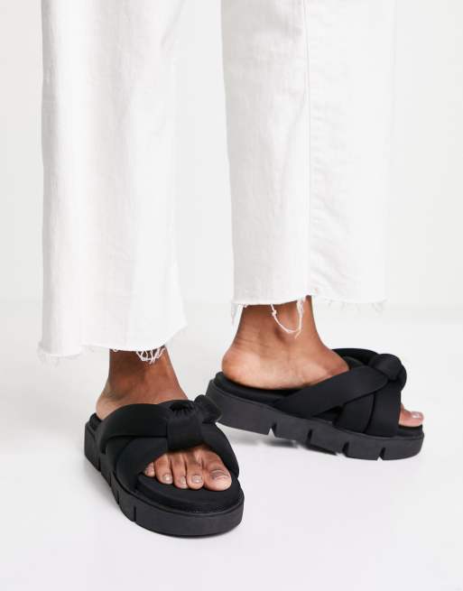 DESIGN Fascinated chunky padded mules in black | ASOS