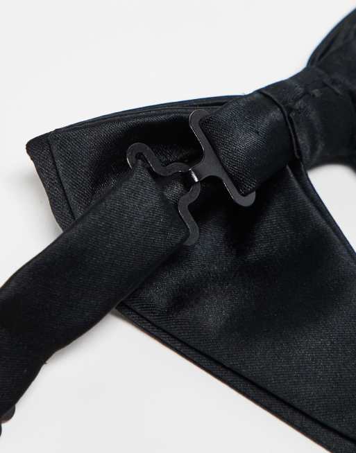 ASOS DESIGN fashion bow tie in black, 3 of 4