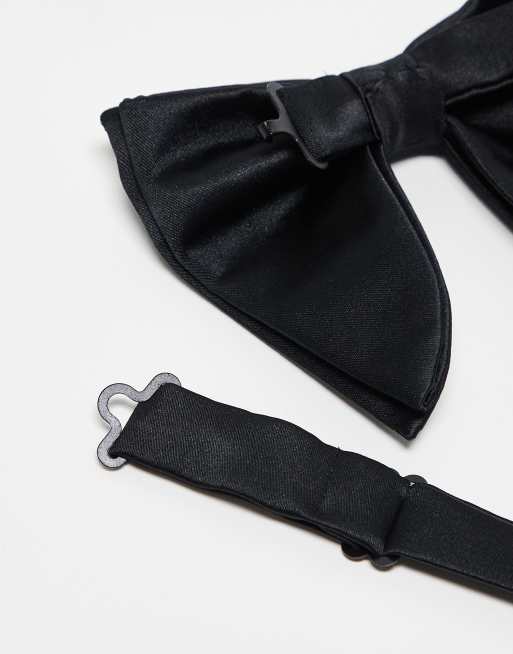 ASOS DESIGN fashion bow tie in black, 4 of 4