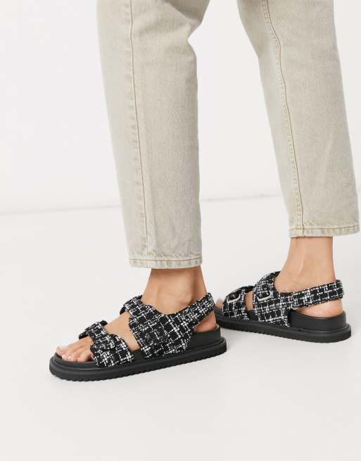 ASOS DESIGN Faster sporty sandals in tweed ASOS