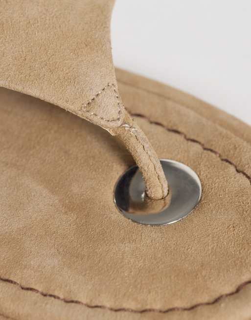 ASOS DESIGN - Fate - Premium - Svampegrå chunky sandaler med tårem i ruskind, 4 af 4