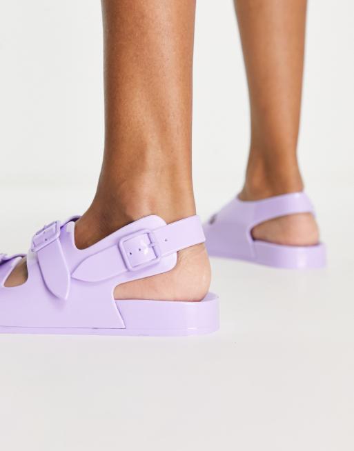ASOS DESIGN - Fate - Sandales plates en plastique souple avec boucles - Lilas, 3 de 4