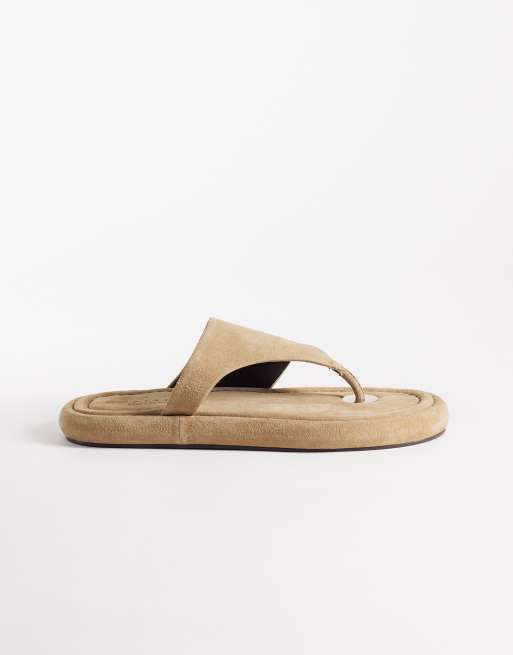 ASOS DESIGN - Fate - Tongs chunky de qualité supérieure en daim - Gris champignon, 3 de 4