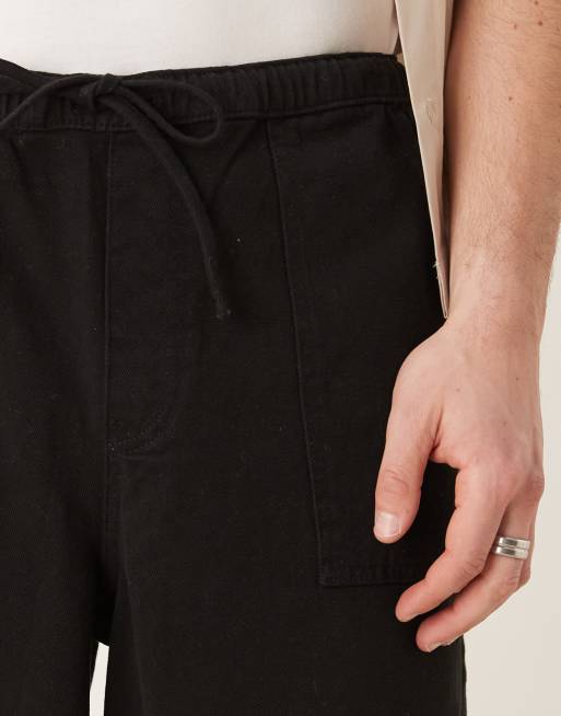 ASOS DESIGN - Fatigue - Pantalon ultra baggy à enfiler à pinces - Noir, 3 de 5